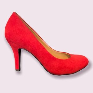Red Suede Pumps Size 6 1/2